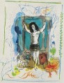 Acróbata con pájaro litografía contemporánea Marc Chagall